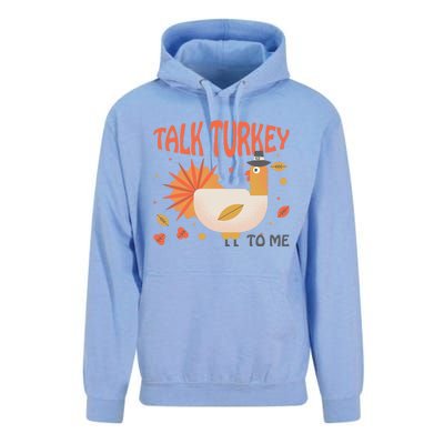 Turkey Day Cute Gift Talk Turkey To Me Thanksgiving Day Gift Unisex Surf Hoodie