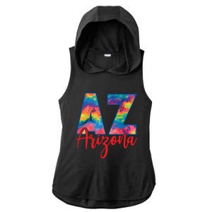 Tie Dye Colorful Heart Arizona State Gift Ladies PosiCharge Tri-Blend Wicking Draft Hoodie Tank