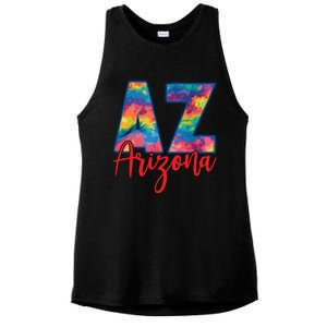 Tie Dye Colorful Heart Arizona State Gift Ladies PosiCharge Tri-Blend Wicking Tank