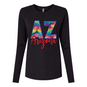 Tie Dye Colorful Heart Arizona State Gift Womens Cotton Relaxed Long Sleeve T-Shirt