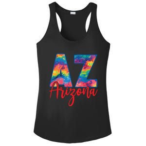 Tie Dye Colorful Heart Arizona State Gift Ladies PosiCharge Competitor Racerback Tank