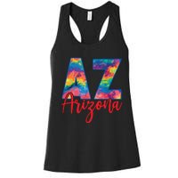 Tie Dye Colorful Heart Arizona State Gift Women's Racerback Tank