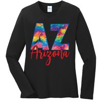 Tie Dye Colorful Heart Arizona State Gift Ladies Long Sleeve Shirt