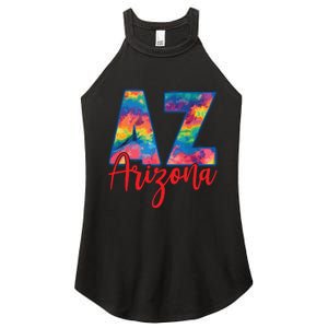 Tie Dye Colorful Heart Arizona State Gift Women's Perfect Tri Rocker Tank