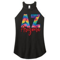 Tie Dye Colorful Heart Arizona State Gift Women's Perfect Tri Rocker Tank