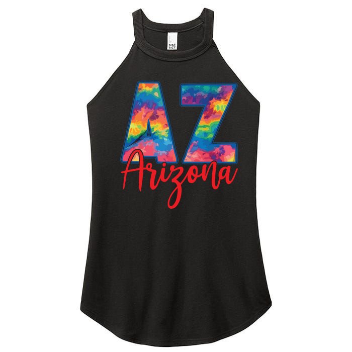 Tie Dye Colorful Heart Arizona State Gift Women's Perfect Tri Rocker Tank