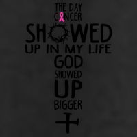 The Day Cancer Showed Up In My Lift God Showed Up Bigger Faith 7 Panel Mesh Trucker Snapback Hat