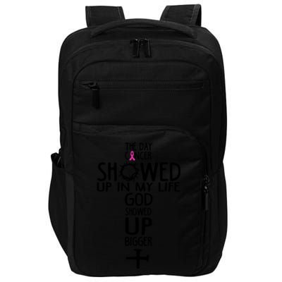 The Day Cancer Showed Up In My Lift God Showed Up Bigger Faith Impact Tech Backpack