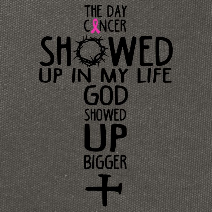 The Day Cancer Showed Up In My Lift God Showed Up Bigger Faith Cotton Canvas Backpack