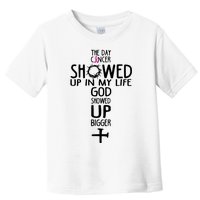 The Day Cancer Showed Up In My Lift God Showed Up Bigger Faith Toddler T-Shirt