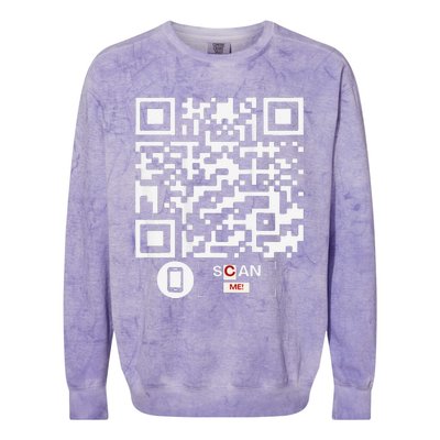 Trump Dancing Codefunny Qr Scan Colorblast Crewneck Sweatshirt