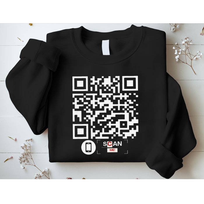 Trump Dancing Codefunny Qr Scan Sweatshirt
