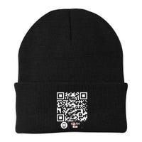 Trump Dancing Codefunny Qr Scan Knit Cap Winter Beanie