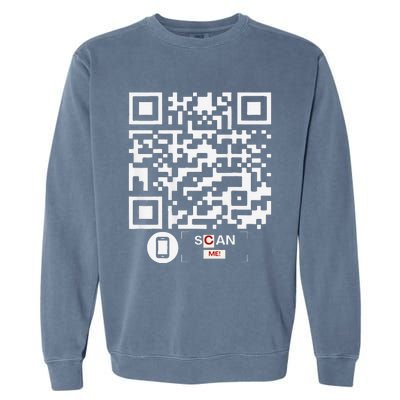 Trump Dancing Codefunny Qr Scan Garment-Dyed Sweatshirt