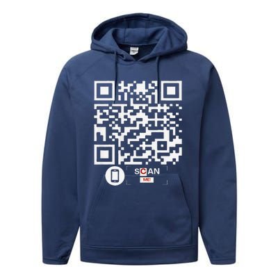 Trump Dancing Codefunny Qr Scan Performance Fleece Hoodie