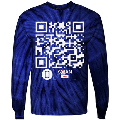 Trump Dancing Codefunny Qr Scan Tie-Dye Long Sleeve Shirt