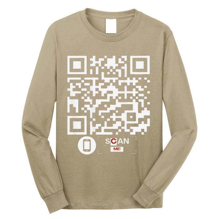 Trump Dancing Codefunny Qr Scan Long Sleeve Shirt