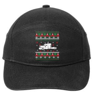 Truck Driver Christmas Ugly Sweater Trucker 7-Panel Snapback Hat