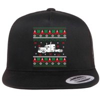 Truck Driver Christmas Ugly Sweater Trucker Flat Bill Trucker Hat