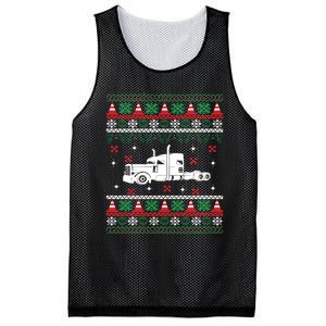 Truck Driver Christmas Ugly Sweater Trucker Mesh Reversible Basketball Jersey Tank