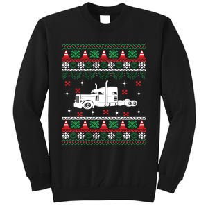 Truck Driver Christmas Ugly Sweater Trucker Tall Sweatshirt