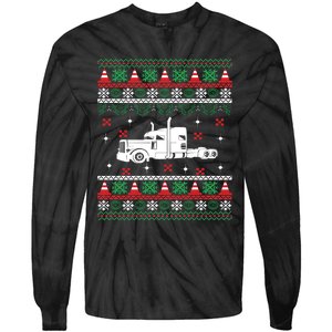 Truck Driver Christmas Ugly Sweater Trucker Tie-Dye Long Sleeve Shirt