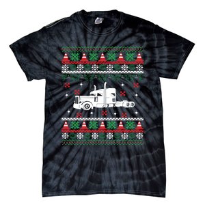 Truck Driver Christmas Ugly Sweater Trucker Tie-Dye T-Shirt