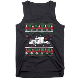 Truck Driver Christmas Ugly Sweater Trucker Tank Top