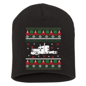 Truck Driver Christmas Ugly Sweater Trucker Short Acrylic Beanie