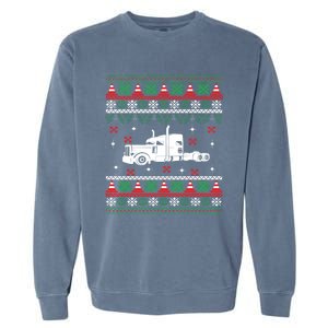 Truck Driver Christmas Ugly Sweater Trucker Garment-Dyed Sweatshirt