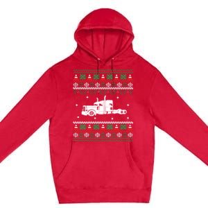 Truck Driver Christmas Ugly Sweater Trucker Premium Pullover Hoodie