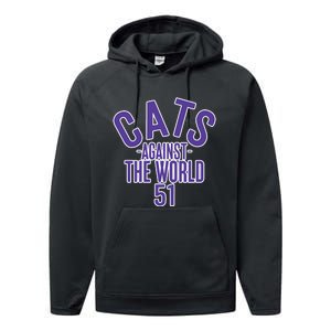 Tone Deaf Cats Against The World Performance Fleece Hoodie