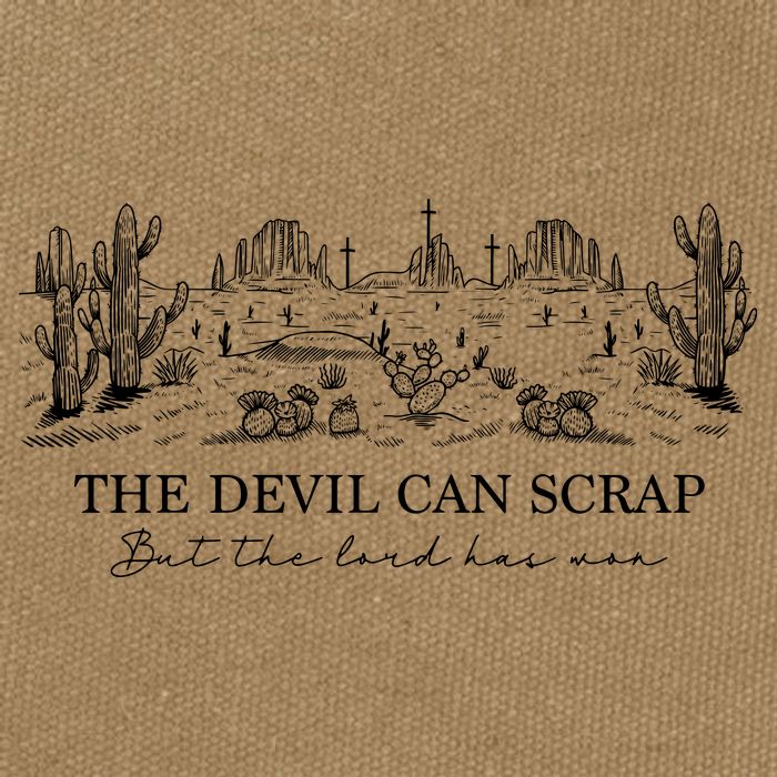 The Devil Can Scrap But The Lord Has Won Western Cotton Canvas Backpack