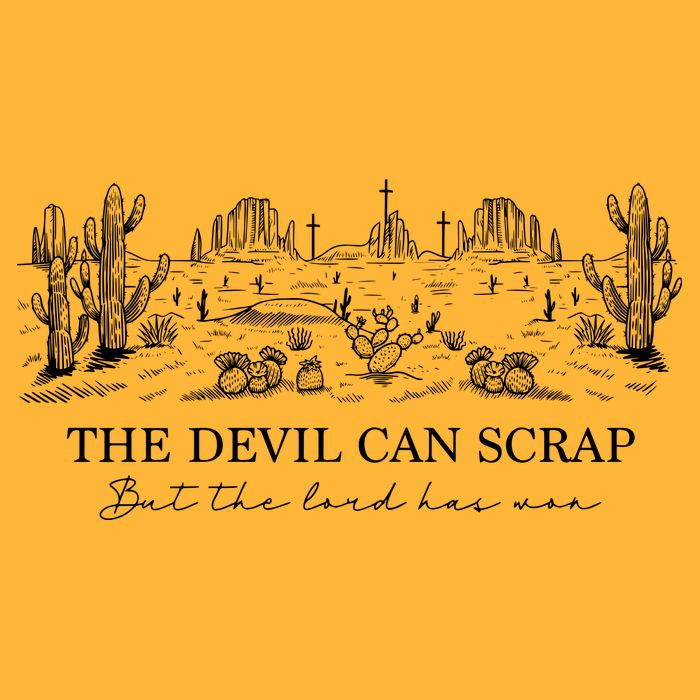 The Devil Can Scrap But The Lord Has Won Western Pom Pom 12in Knit Beanie