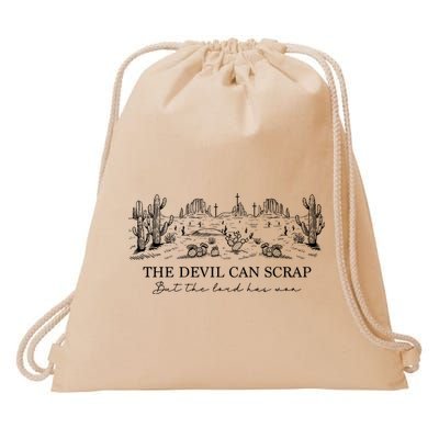 The Devil Can Scrap But The Lord Has Won Western Drawstring Bag
