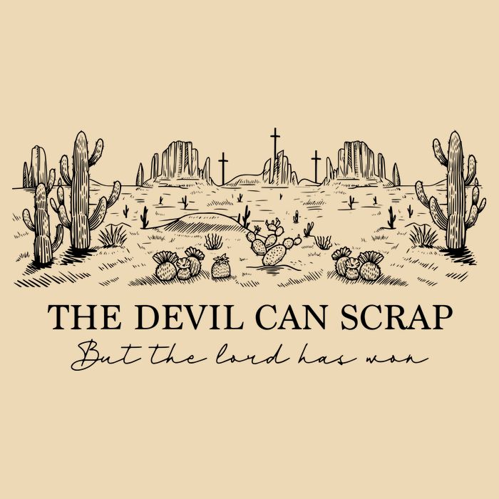 The Devil Can Scrap But The Lord Has Won Western Drawstring Bag