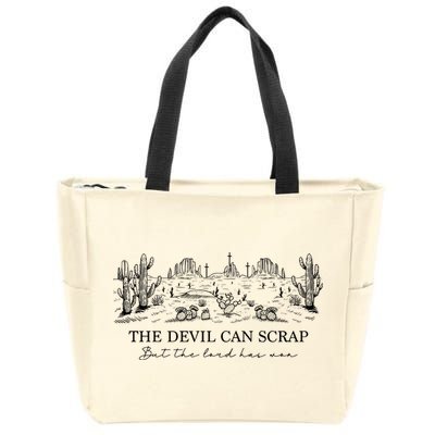 The Devil Can Scrap But The Lord Has Won Western Zip Tote Bag