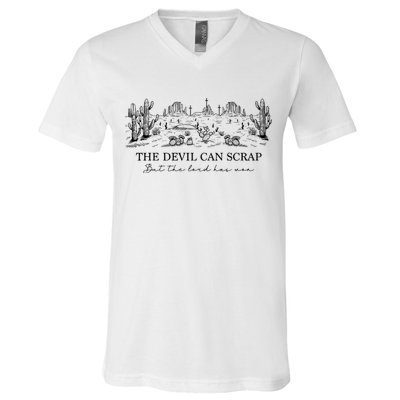 The Devil Can Scrap But The Lord Has Won Western V-Neck T-Shirt