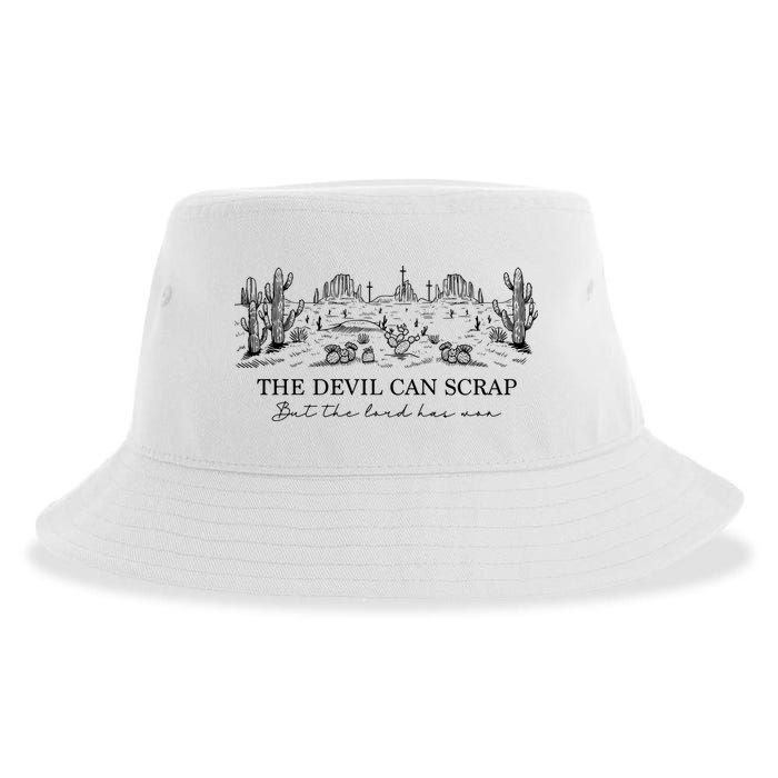 The Devil Can Scrap But The Lord Has Won Western Sustainable Bucket Hat