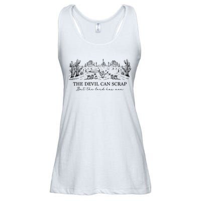 The Devil Can Scrap But The Lord Has Won Western Ladies Essential Flowy Tank