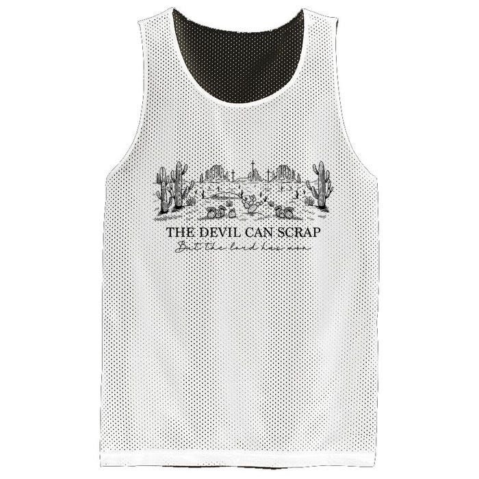 The Devil Can Scrap But The Lord Has Won Western Mesh Reversible Basketball Jersey Tank