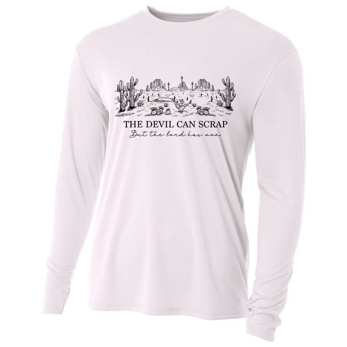 The Devil Can Scrap But The Lord Has Won Western Cooling Performance Long Sleeve Crew