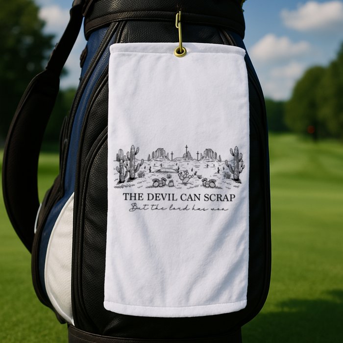 The Devil Can Scrap But The Lord Has Won Western Golf Towel