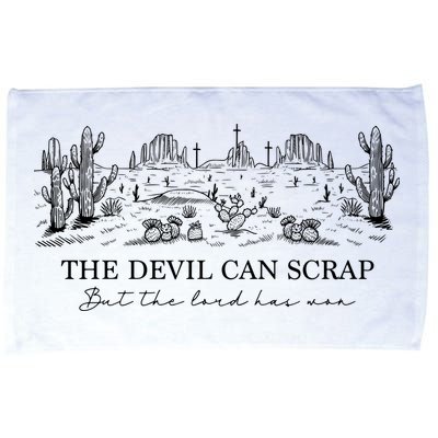 The Devil Can Scrap But The Lord Has Won Western Microfiber Hand Towel