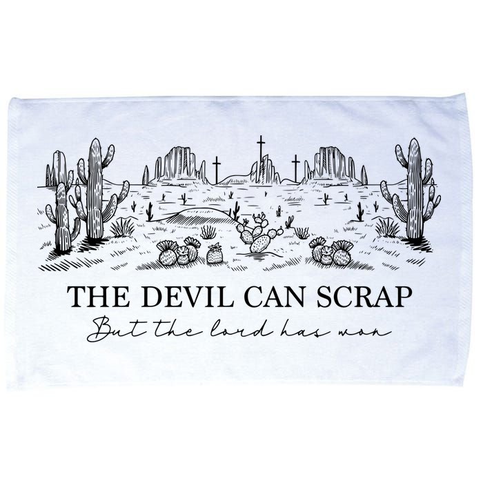 The Devil Can Scrap But The Lord Has Won Western Microfiber Hand Towel
