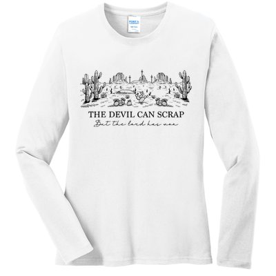 The Devil Can Scrap But The Lord Has Won Western Ladies Long Sleeve Shirt