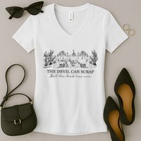 The Devil Can Scrap But The Lord Has Won Western Women's V-Neck T-Shirt