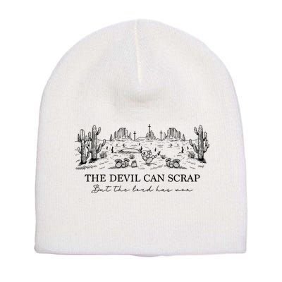 The Devil Can Scrap But The Lord Has Won Western Short Acrylic Beanie