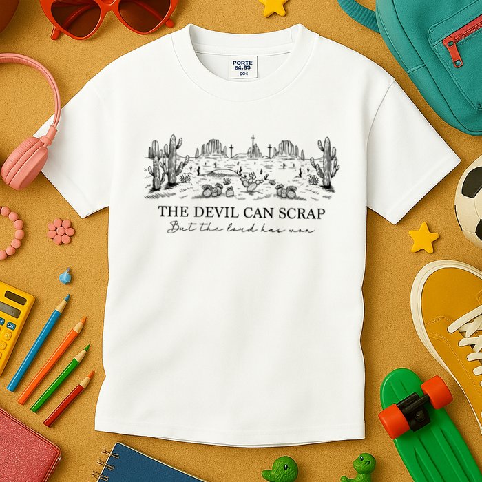 The Devil Can Scrap But The Lord Has Won Western Kids T-Shirt