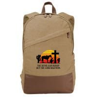The Devil Can Scrap But The Lord Has Won Cotton Canvas Backpack
